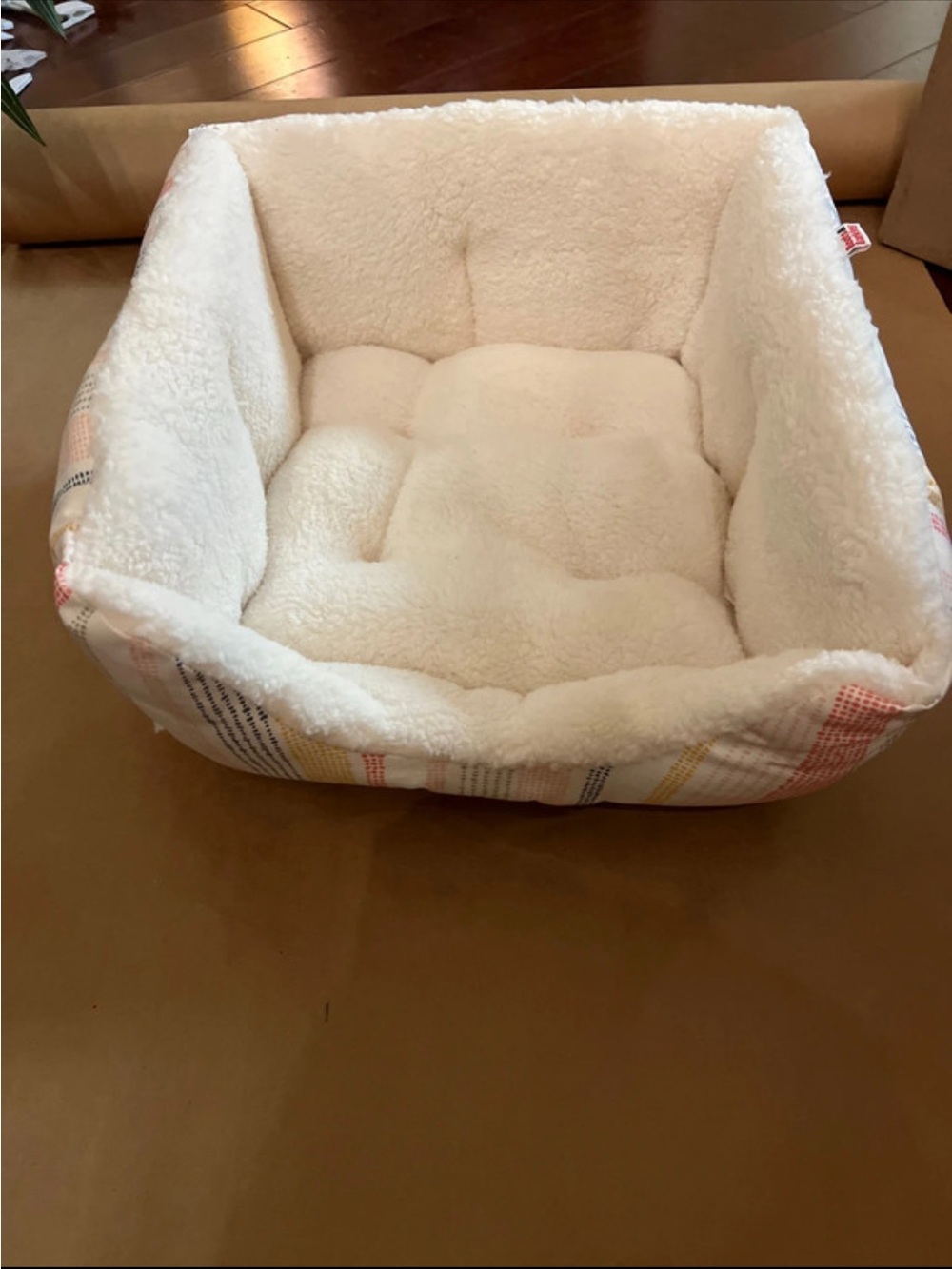 Boots & Barkley Cream Sherpa Square Pet Bed